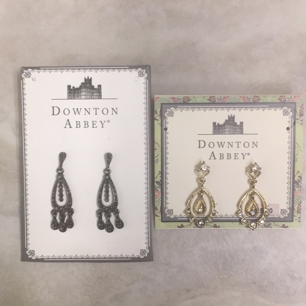Two pairs of Downton Abbey earrings